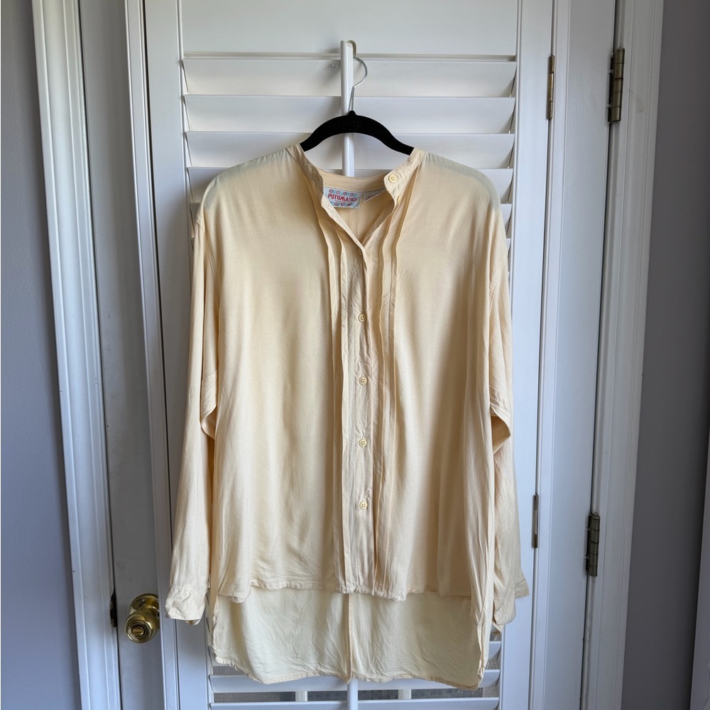 Light Yellow Button-Up Shirt Putumayo
